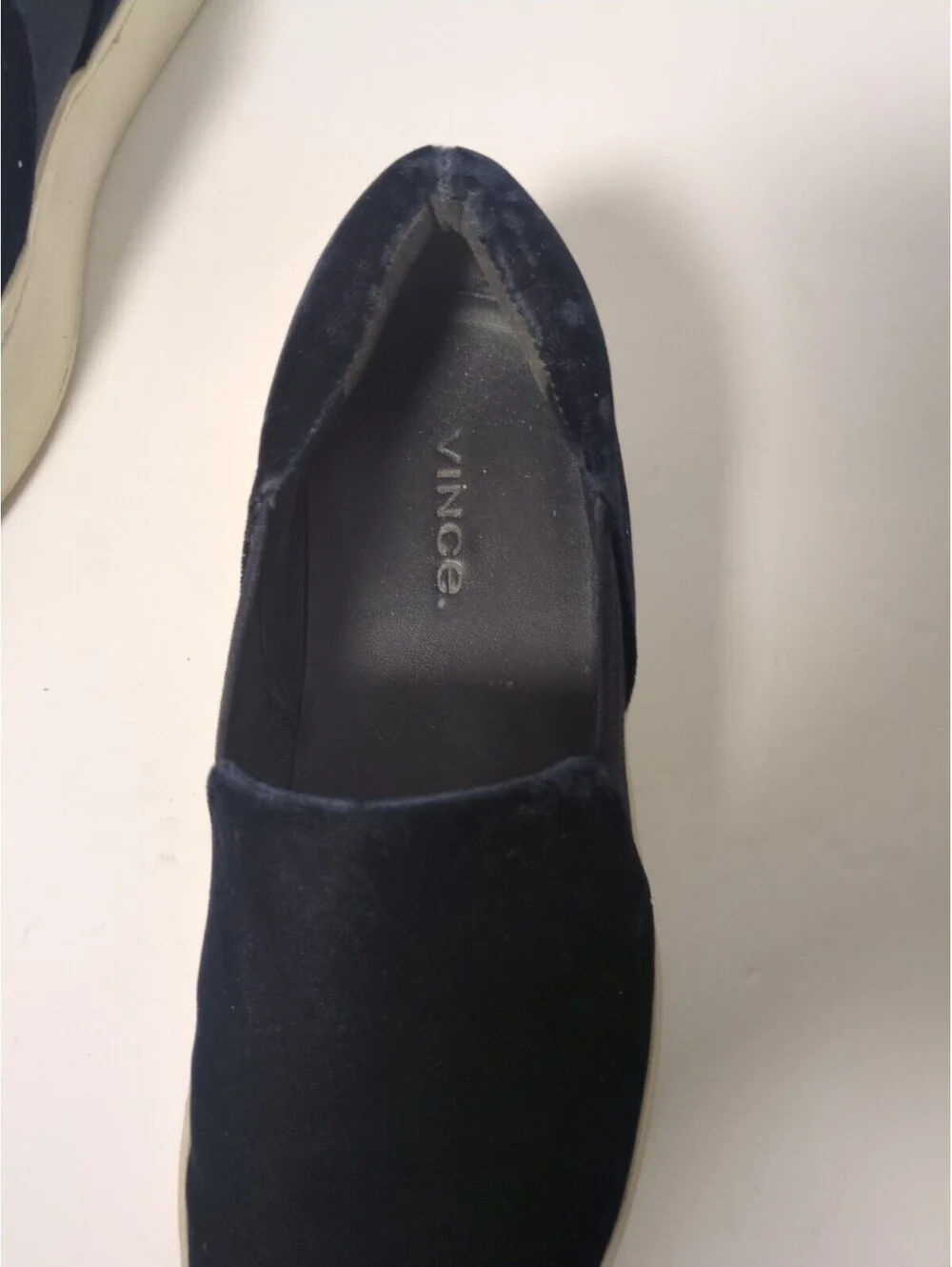 Vince California Black Suede Platform Slip On Sneakers Women's Sz 5